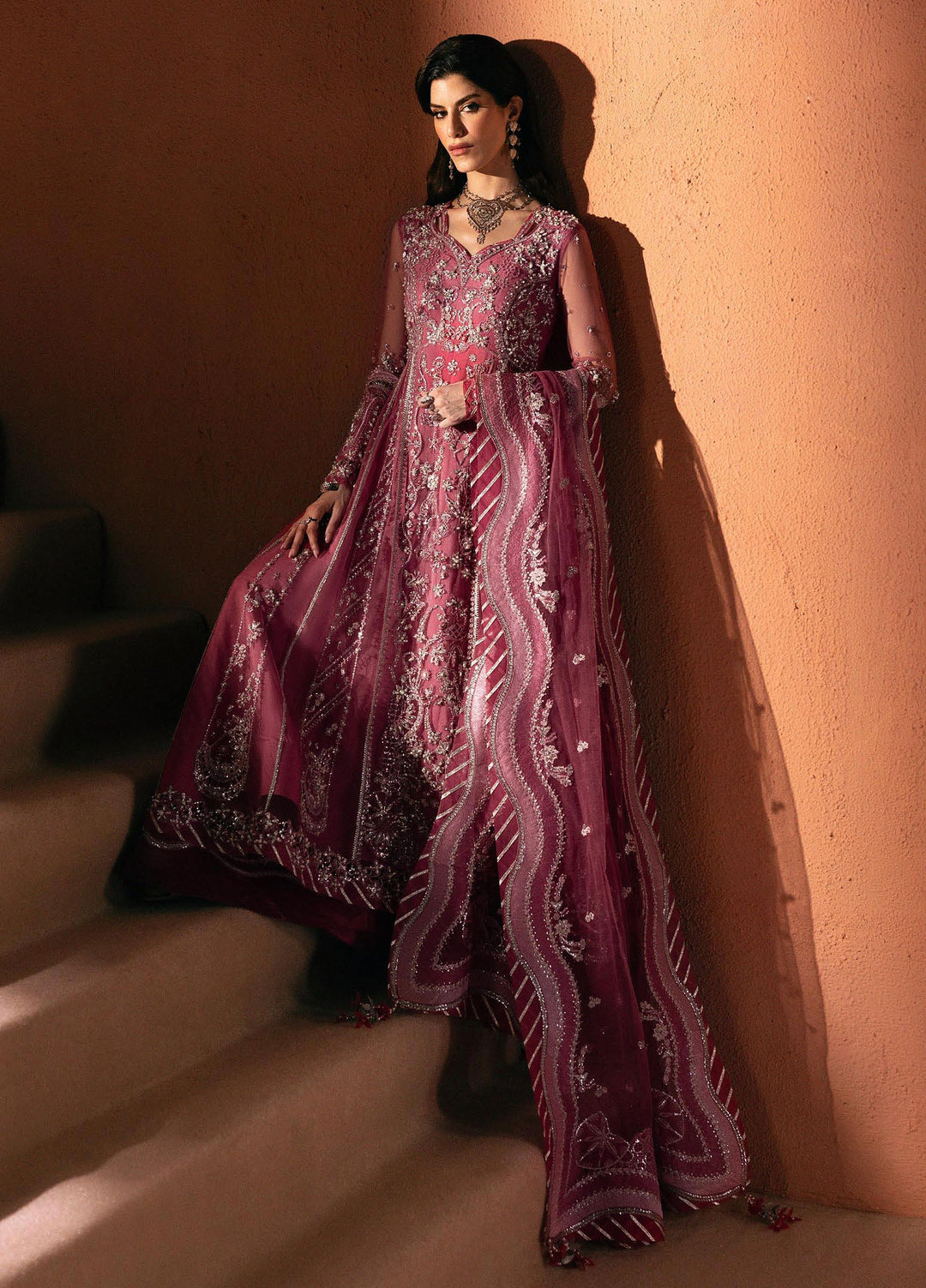 Elirah by Qalamkar Unstitched Embroidered Net 3 Piece Suit QLK26UE Marielle QMF-03 - Wedding Collection