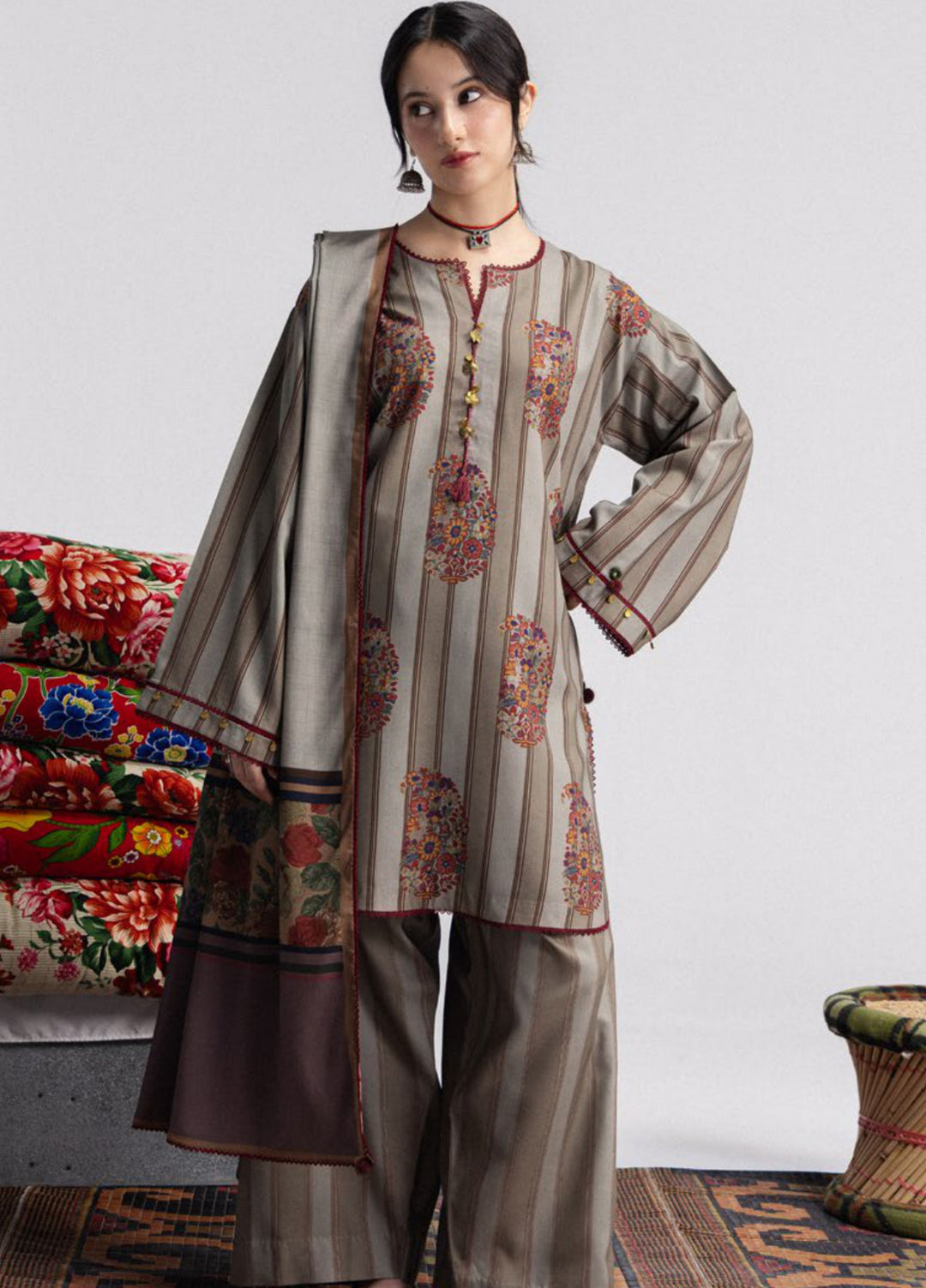 Coco by Zara Shahjahan Unstitched Printed Linen 3 Piece Suit CZ26UPL Rania 4A - Casual Collection