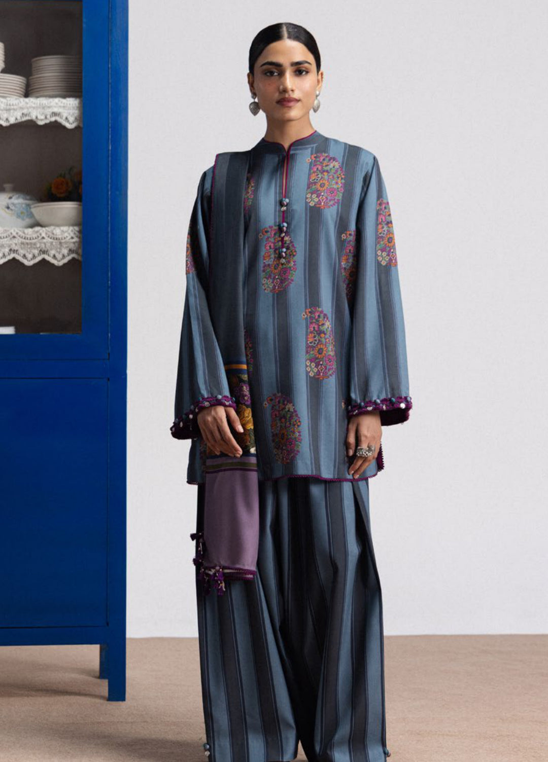 Coco by Zara Shahjahan Unstitched Printed Linen 3 Piece Suit CZ26UPL Rania 4B - Casual Collection