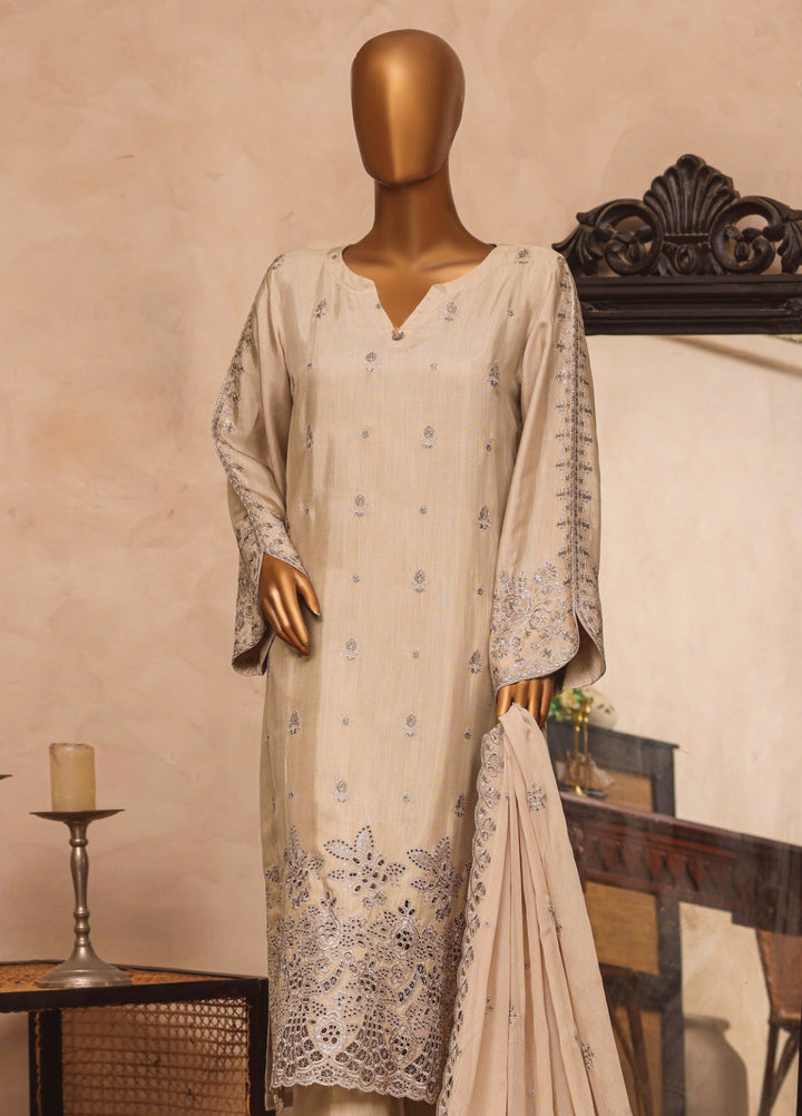 Majestic Silk by HZ Textiles RTW Embroidered Rawsilk 3 Piece Suit HZ26RMS RDE-3P-001 Hazelnut - Festive Collection