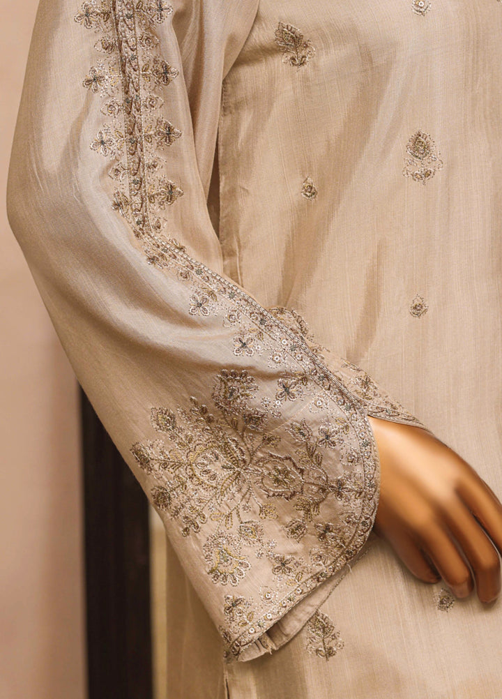 Majestic Silk by HZ Textiles RTW Embroidered Rawsilk 3 Piece Suit HZ26RMS RDE-3P-001 Hazelnut - Festive Collection