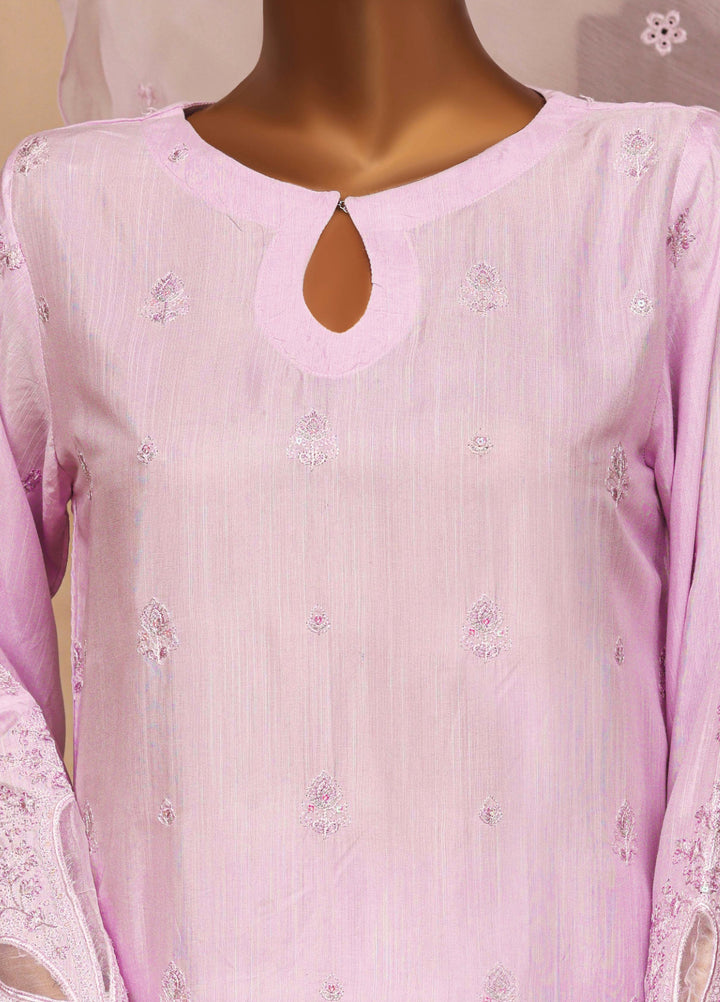 Majestic Silk by HZ Textiles RTW Embroidered Raw Silk 3 Piece Suit HZ26RMS RDE-3P-005 Lavender - Festive Collection