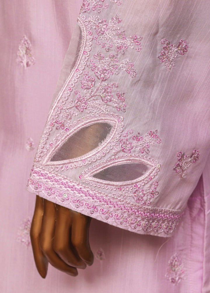 Majestic Silk by HZ Textiles RTW Embroidered Raw Silk 3 Piece Suit HZ26RMS RDE-3P-005 Lavender - Festive Collection