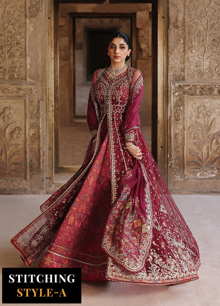 Shadmani by Qalamkar Embroidered Net Suits Unstitched 3 Piece QLM25SW RH-01 Jahan - Wedding Collection