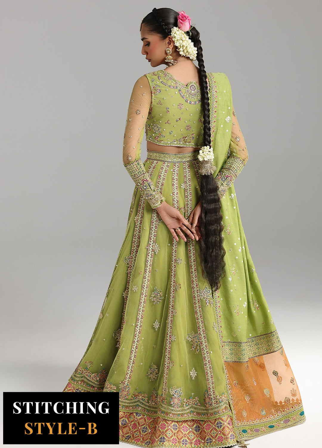 Shadmani by Qalamkar Embroidered Net Suits Unstitched 3 Piece QLM25SW RH-03 Gulnara - Wedding Collection