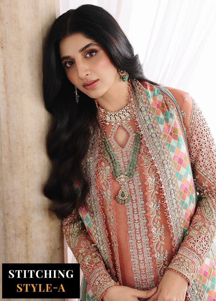 Shadmani by Qalamkar Embroidered Organza Suits Unstitched 3 Piece QLM25SW RH-04 Zehra - Wedding Collection