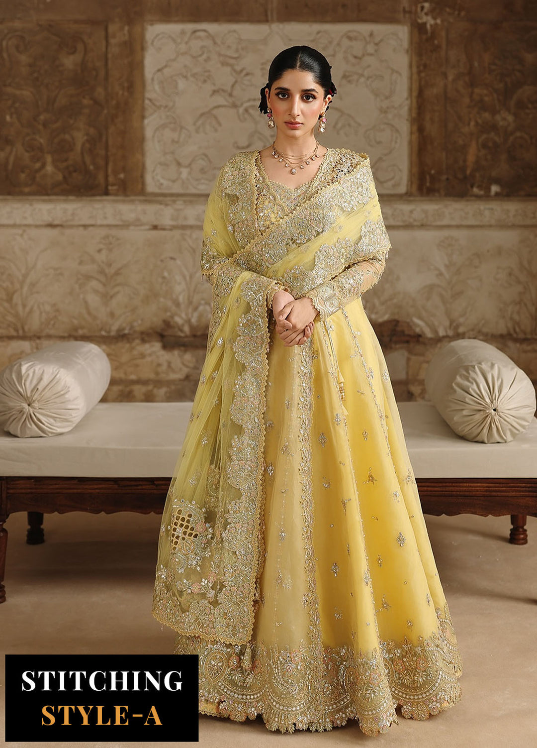 Shadmani by Qalamkar Embroidered Organza Suits Unstitched 3 Piece QLM25SW RH-06 Hoor - Wedding Collection