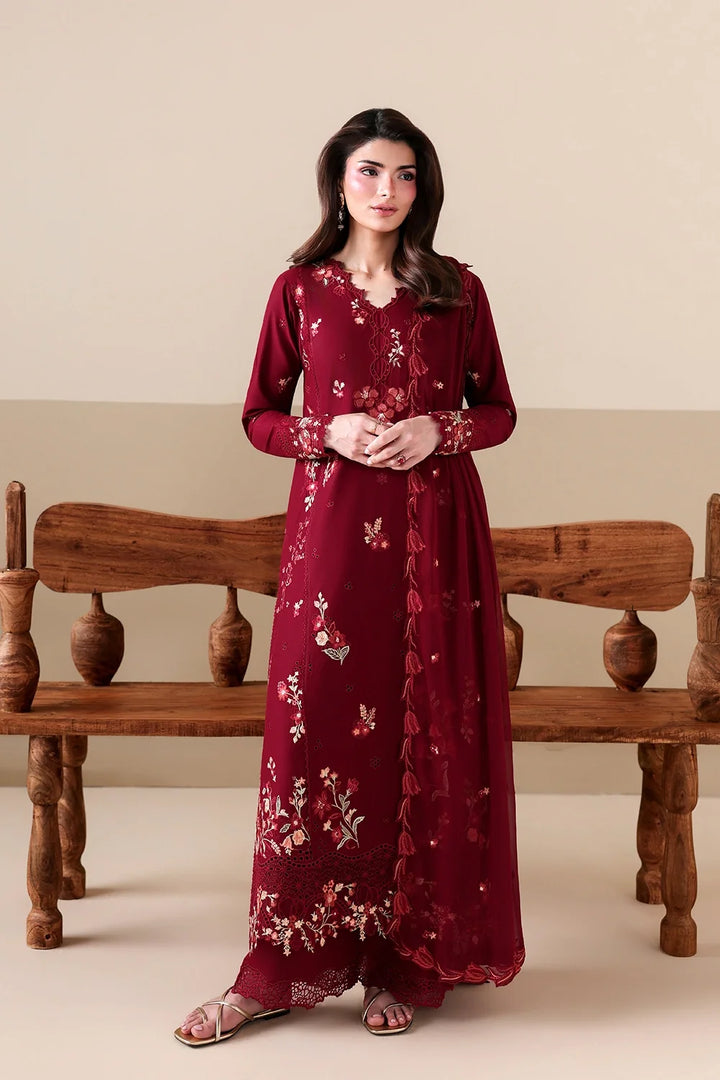 Azure Unstitched Embroidered Lawn 3 Piece Suit Ruby Rose - Festive Collection