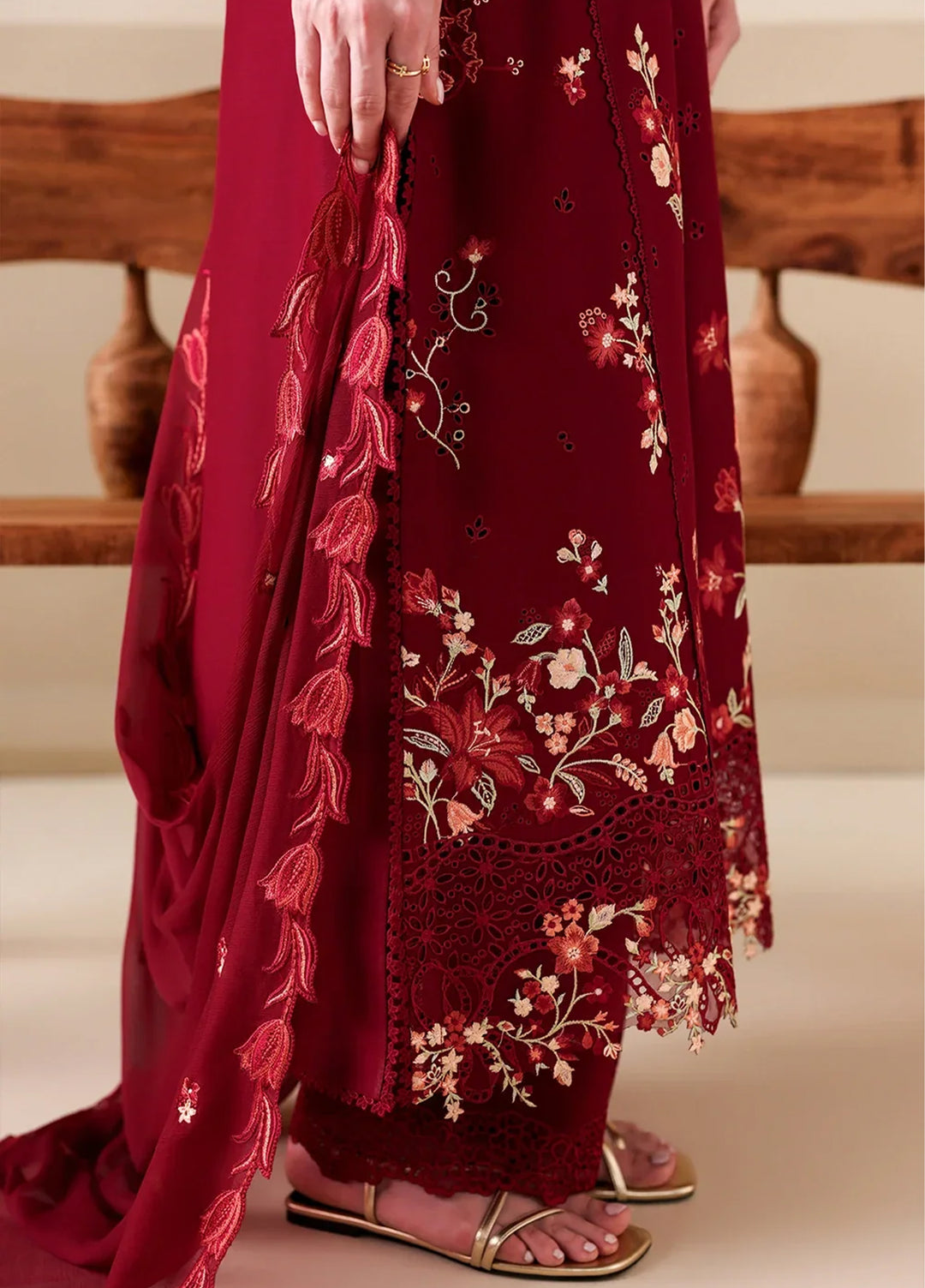 Azure Unstitched Embroidered Lawn 3 Piece Suit Ruby Rose - Festive Collection
