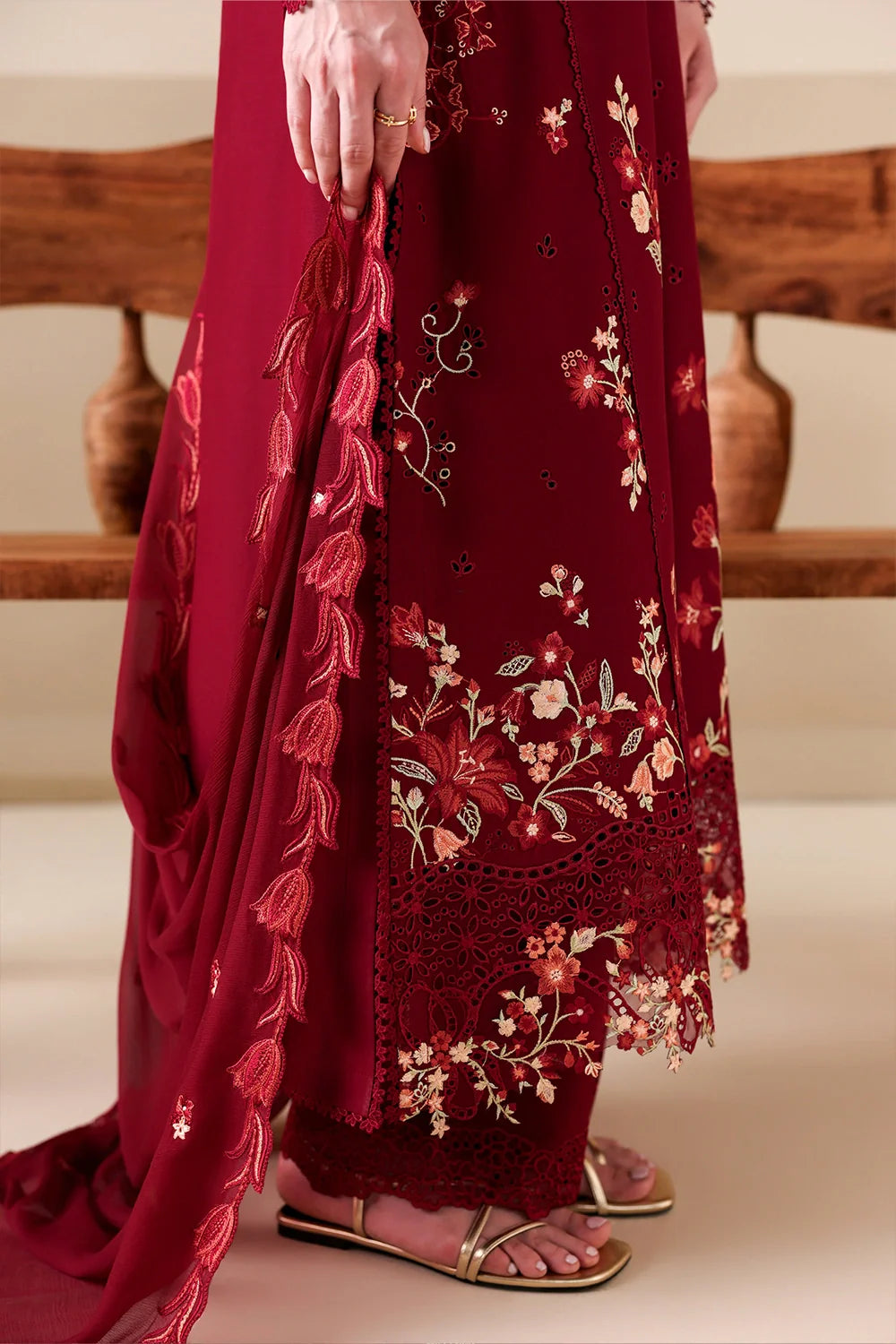 Azure Unstitched Embroidered Lawn 3 Piece Suit Ruby Rose - Festive Collection
