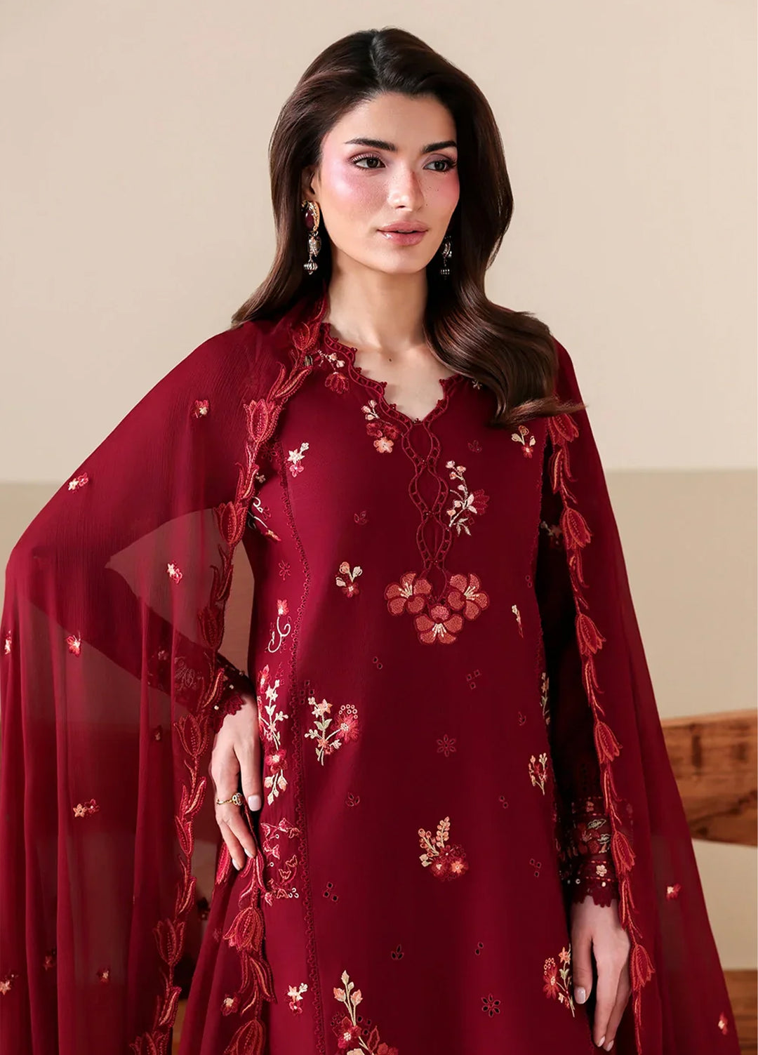 Azure Unstitched Embroidered Lawn 3 Piece Suit Ruby Rose - Festive Collection