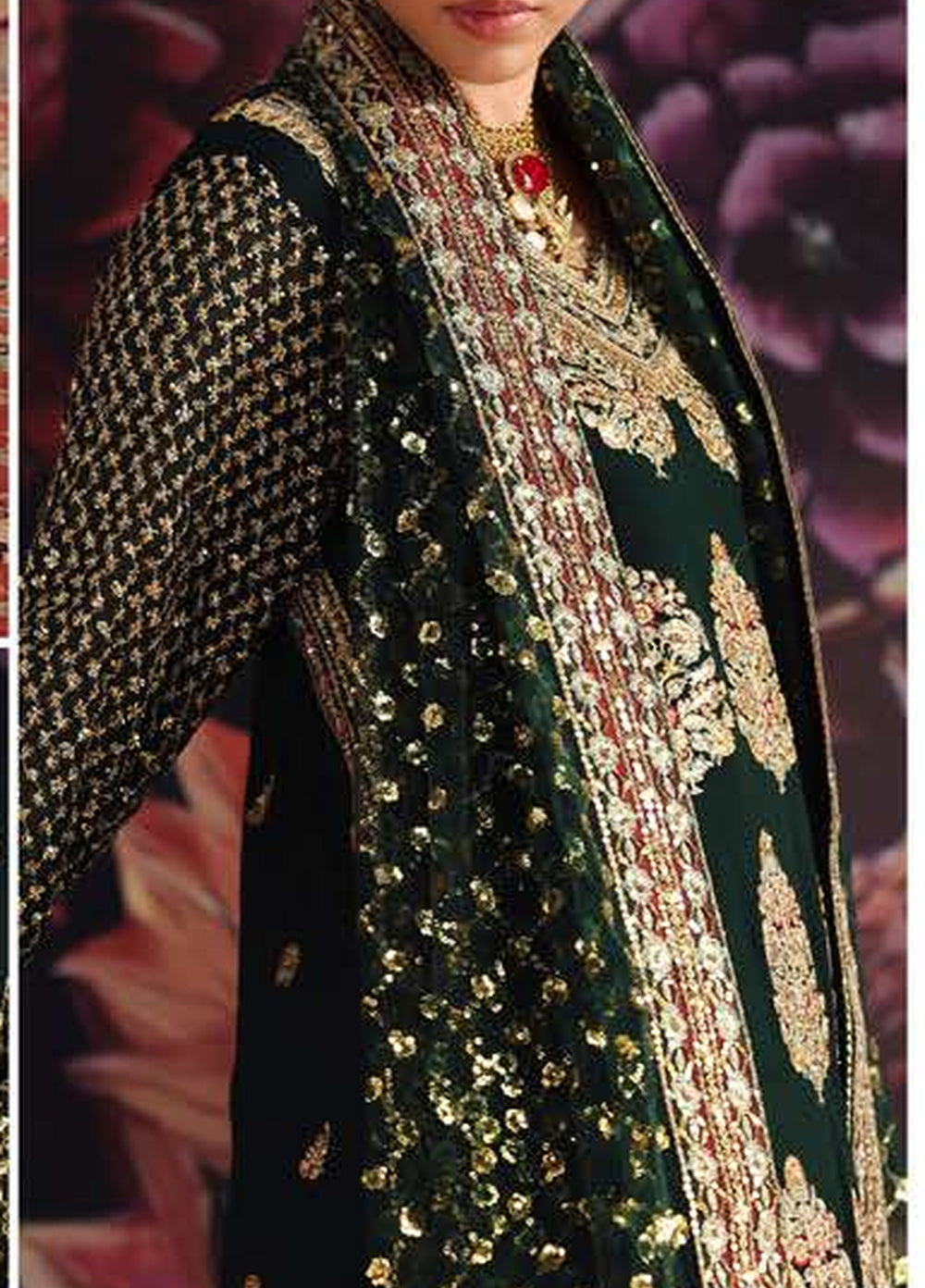 Royale Eternel by Roheenaz Unstitched Embroidered Chiffon 3 Piece Suit RN26URE Crown Jewel RUNCH260102 - Wedding Collection