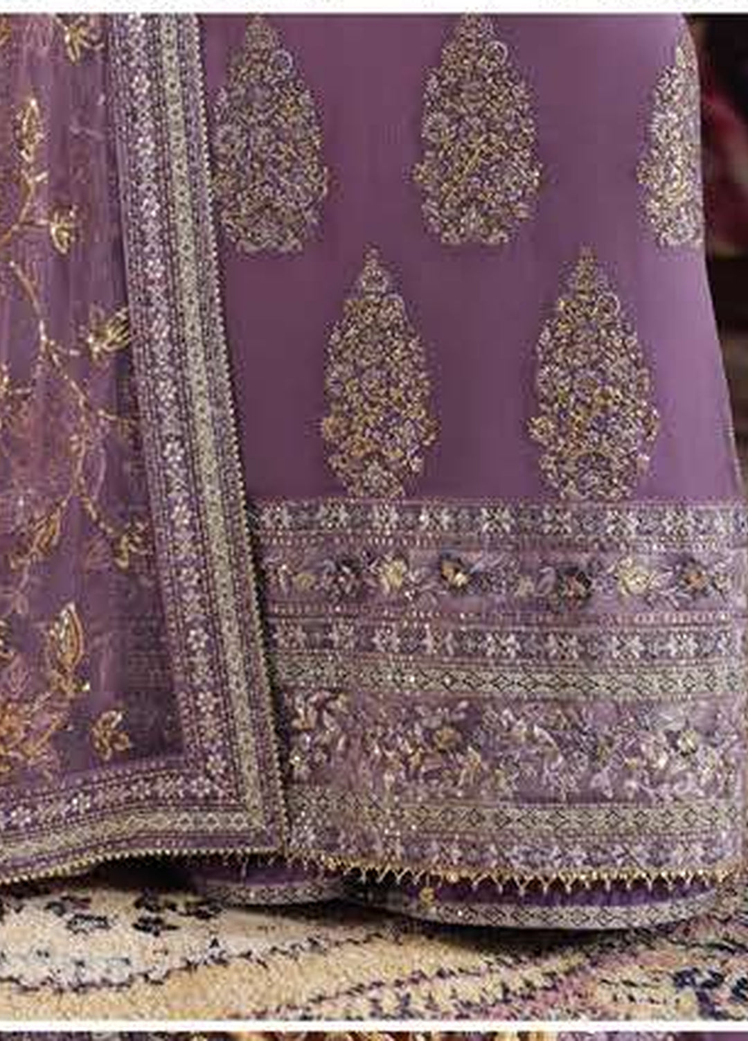 Royale Eternel by Roheenaz Unstitched Embroidered Chiffon 3 Piece Suit RN26URE Blush Whisper RUNCH260103 - Wedding Collection