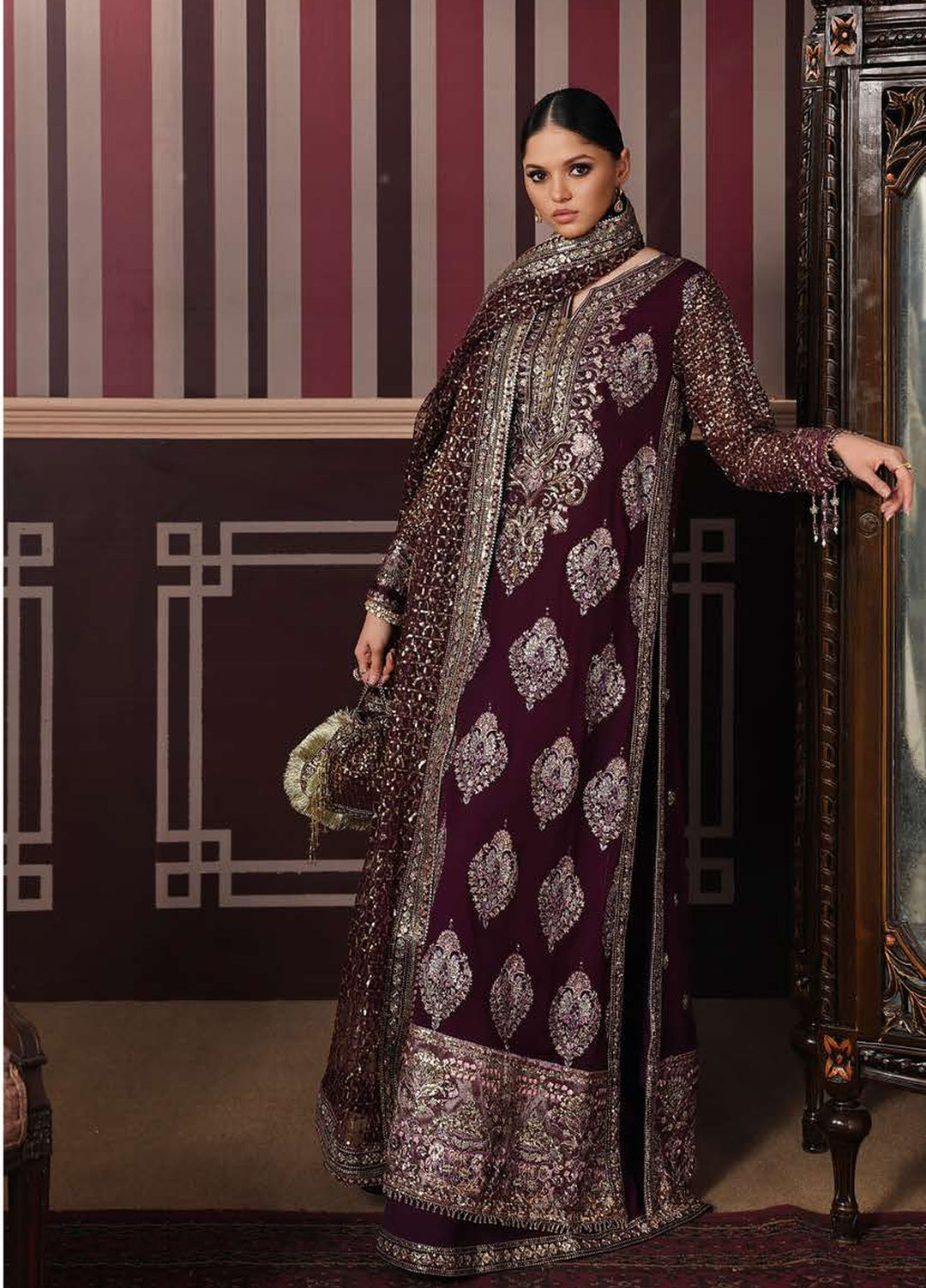 Royale Eternel by Roheenaz Unstitched Embroidered Chiffon 3 Piece Suit RN26URE Regal Charm RUNCH260106 - Wedding Collection