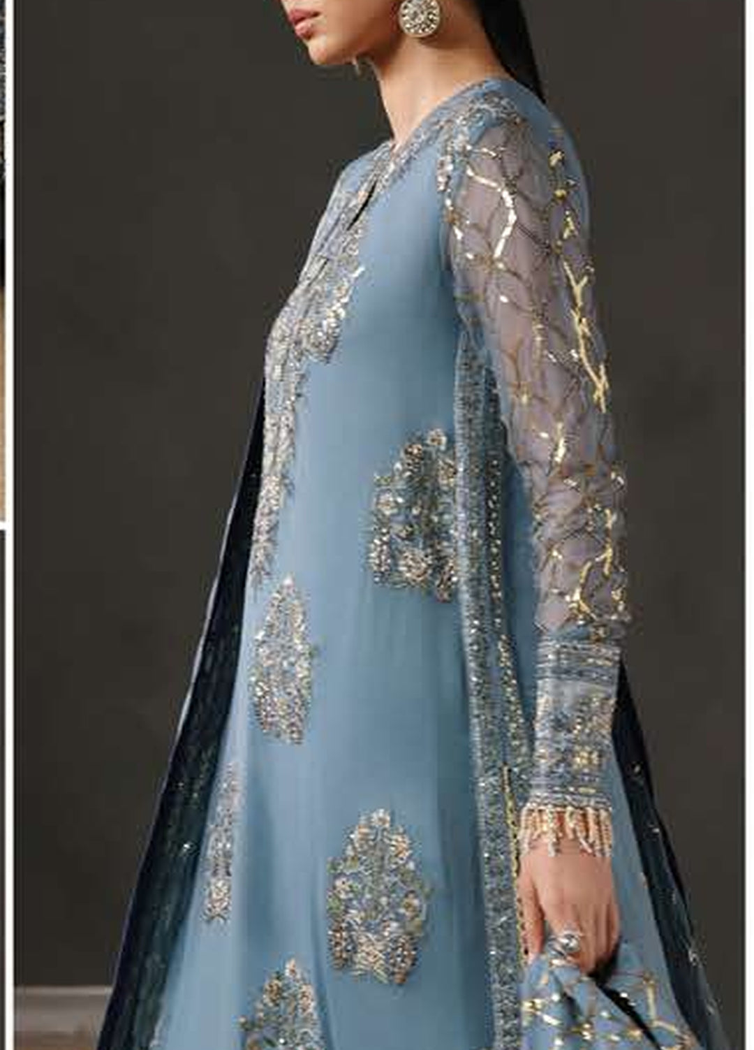 Royale Eternel by Roheenaz Unstitched Embroidered Chiffon 3 Piece Suit RN26URE Royal Muse RUNCH260108 - Wedding Collection