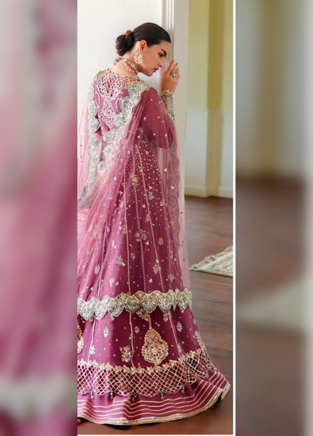 Whispers of Grace by Roheenaz Unstitched Embroidered Chiffon 3 Piece Suit RN26UWG Alessia RUNCH260201 - Wedding Collection