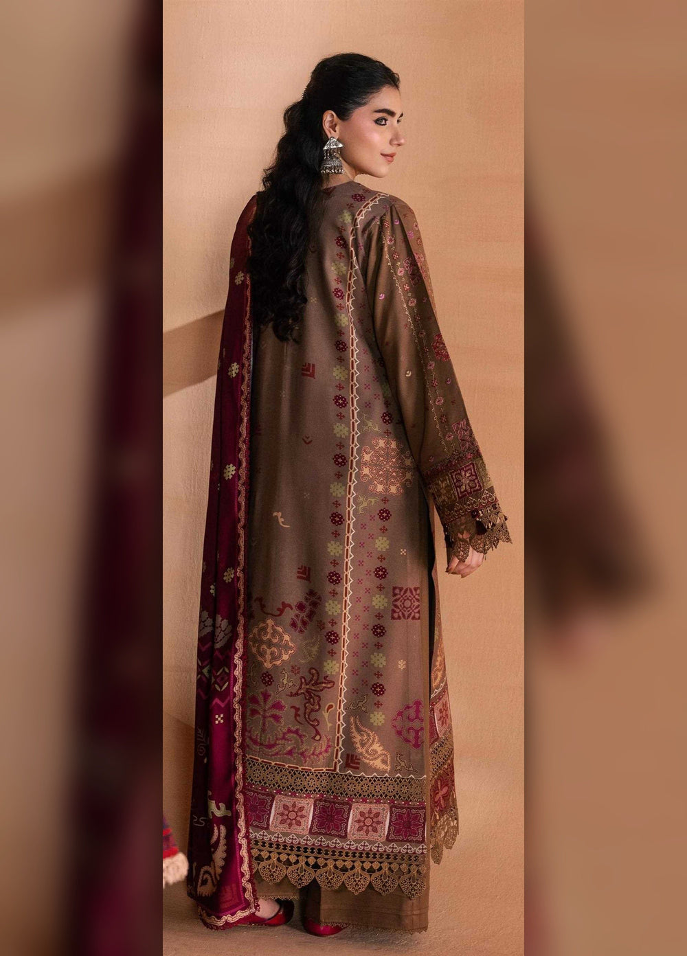 One Nation by Florent Unstitched Embroidered Viscose 3 Piece Suit FL26UON Raiha - Casual Collection