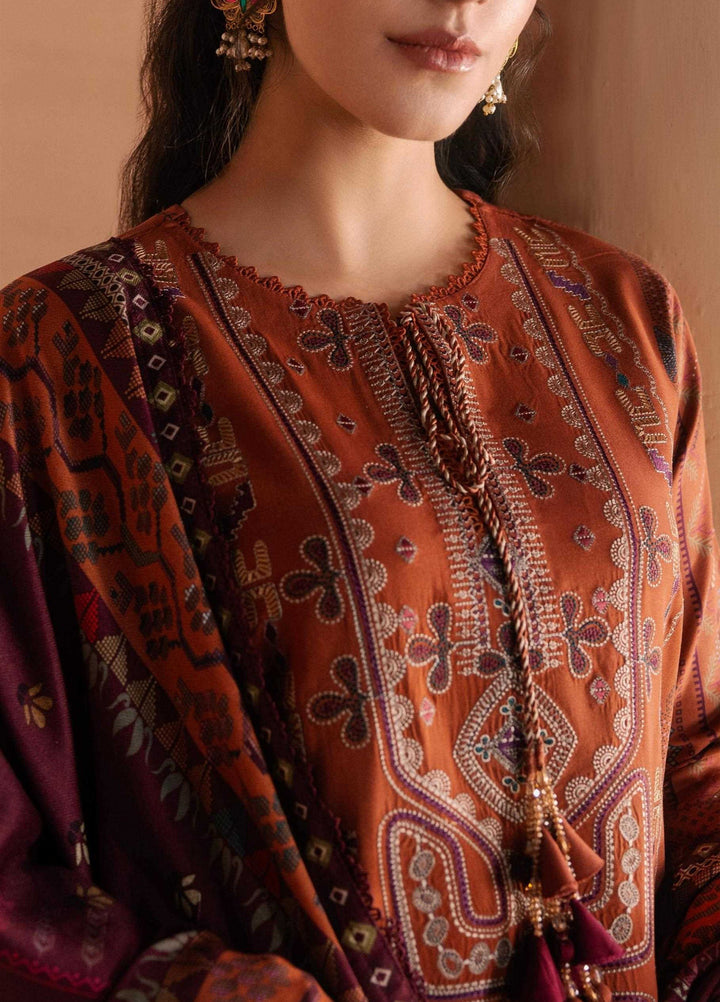 One Nation by Florent Unstitched Embroidered Viscose 3 Piece Suit FL26UON Raiha - Casual Collection