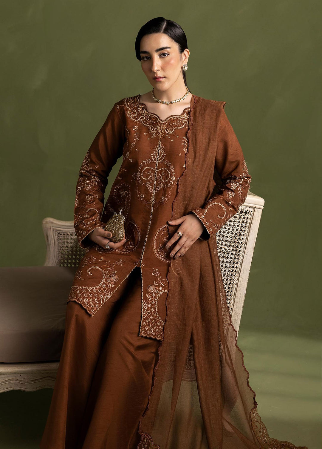 Silah by Rajbari Unstitched Embroidered Korean Silk 3 Piece Suit RB26US Fleur - Festive Collection