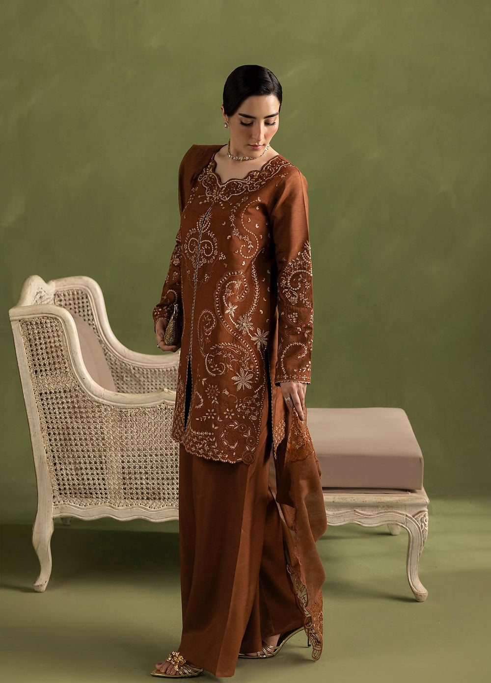 Silah by Rajbari Unstitched Embroidered Korean Silk 3 Piece Suit RB26US Fleur - Festive Collection