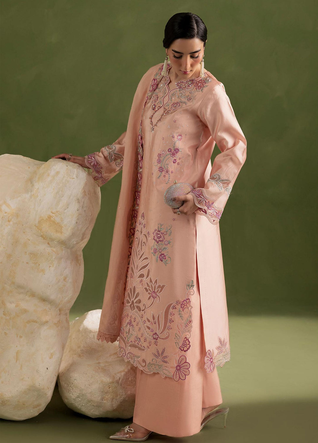 Silah by Rajbari Unstitched Embroidered Sheesh Silk 3 Piece Suit RB26US Poise - Festive Collection