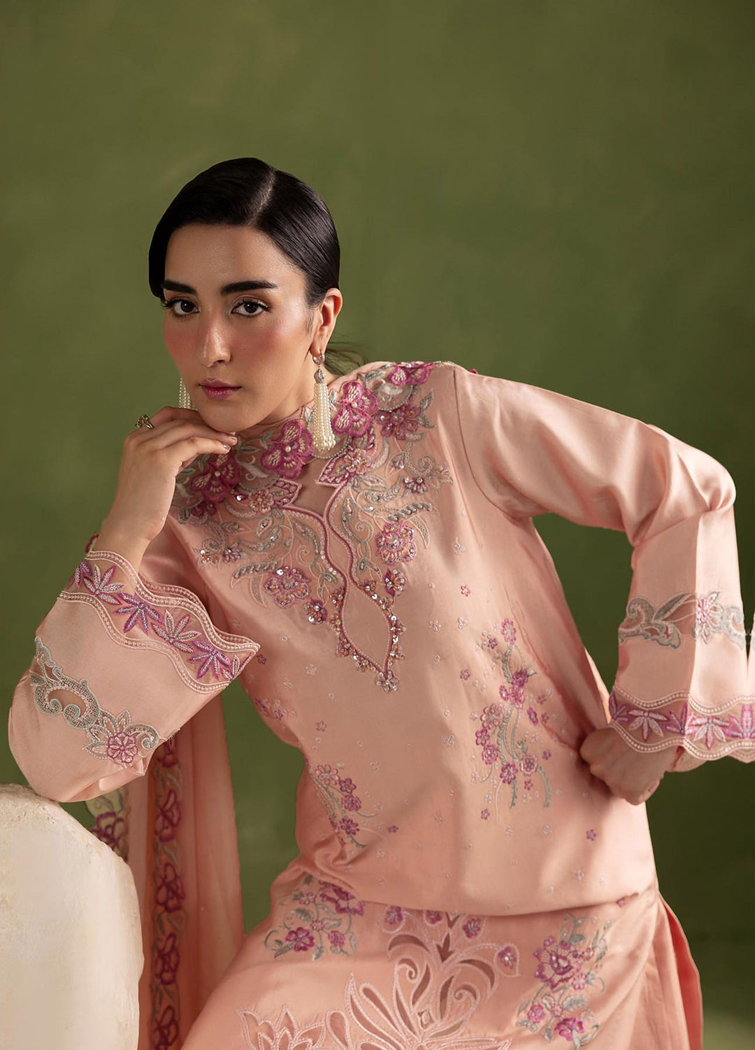 Silah by Rajbari Unstitched Embroidered Sheesh Silk 3 Piece Suit RB26US Poise - Festive Collection