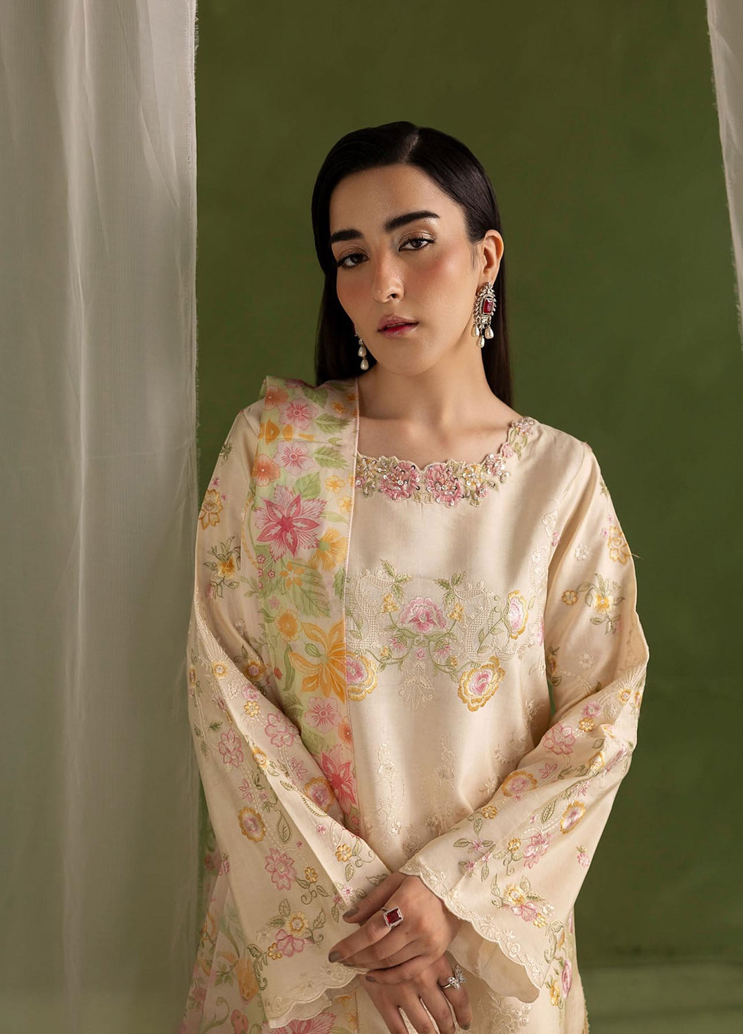 Silah by Rajbari Unstitched Embroidered Sheesh Silk 3 Piece Suit RB26US Seren - Festive Collection