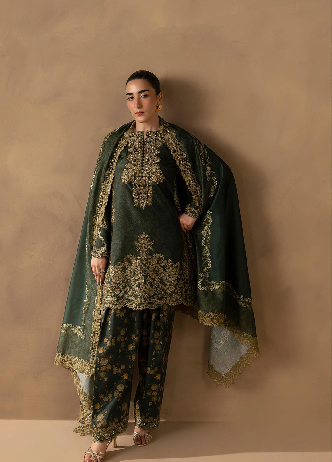 Silah by Rajbari Unstitched Embroidered Crepe Silk 3 Piece Suit RB26US Zaria - Festive Collection