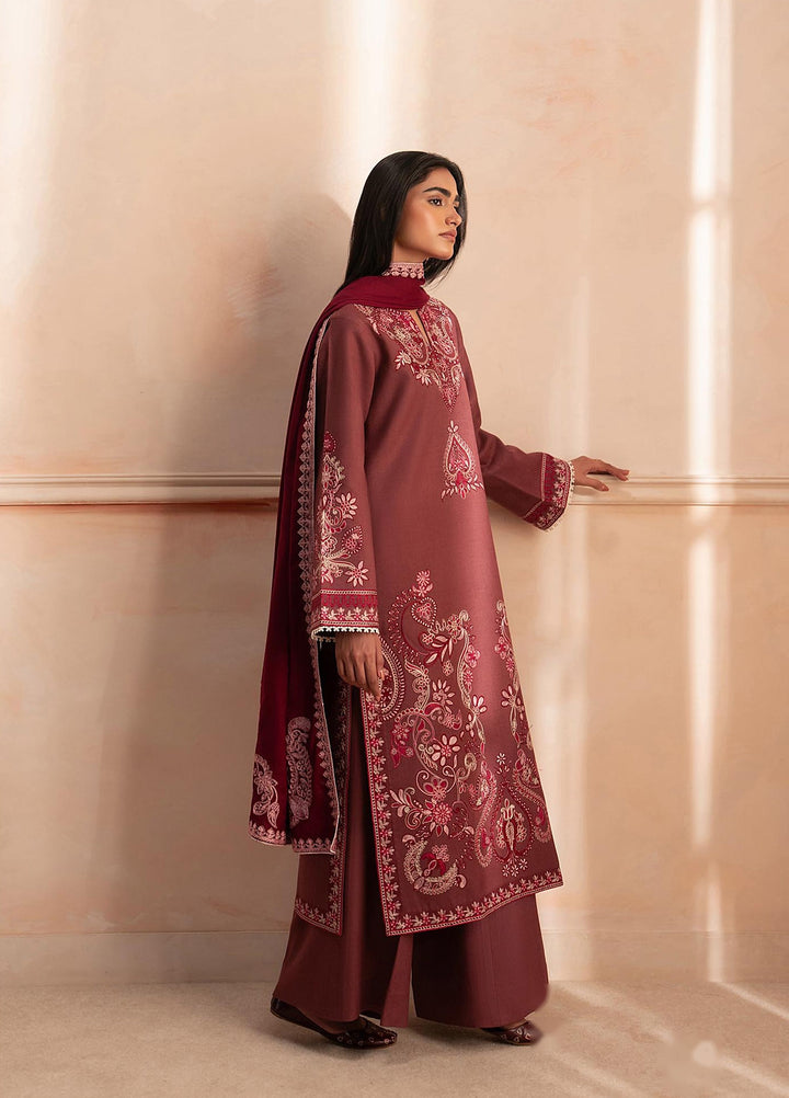 RajBari Exclusive Shawl Unstitched Embroidered Khaddar 3 Piece Suit RB26UES 09 - Winter Collection