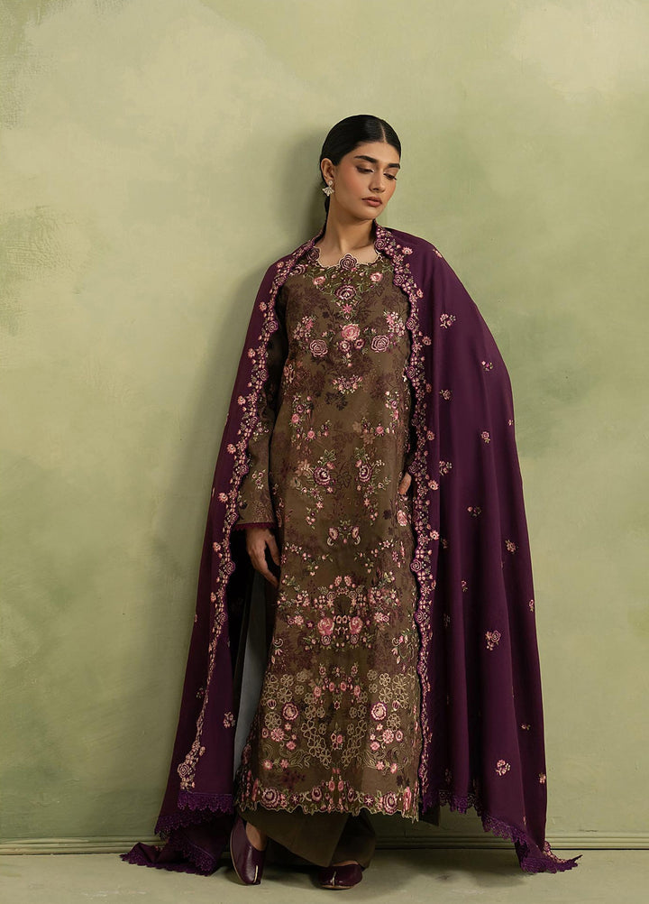 RajBari Exclusive Shawl Unstitched Embroidered Marina 3 Piece Suit RB26UES 13 - Winter Collection