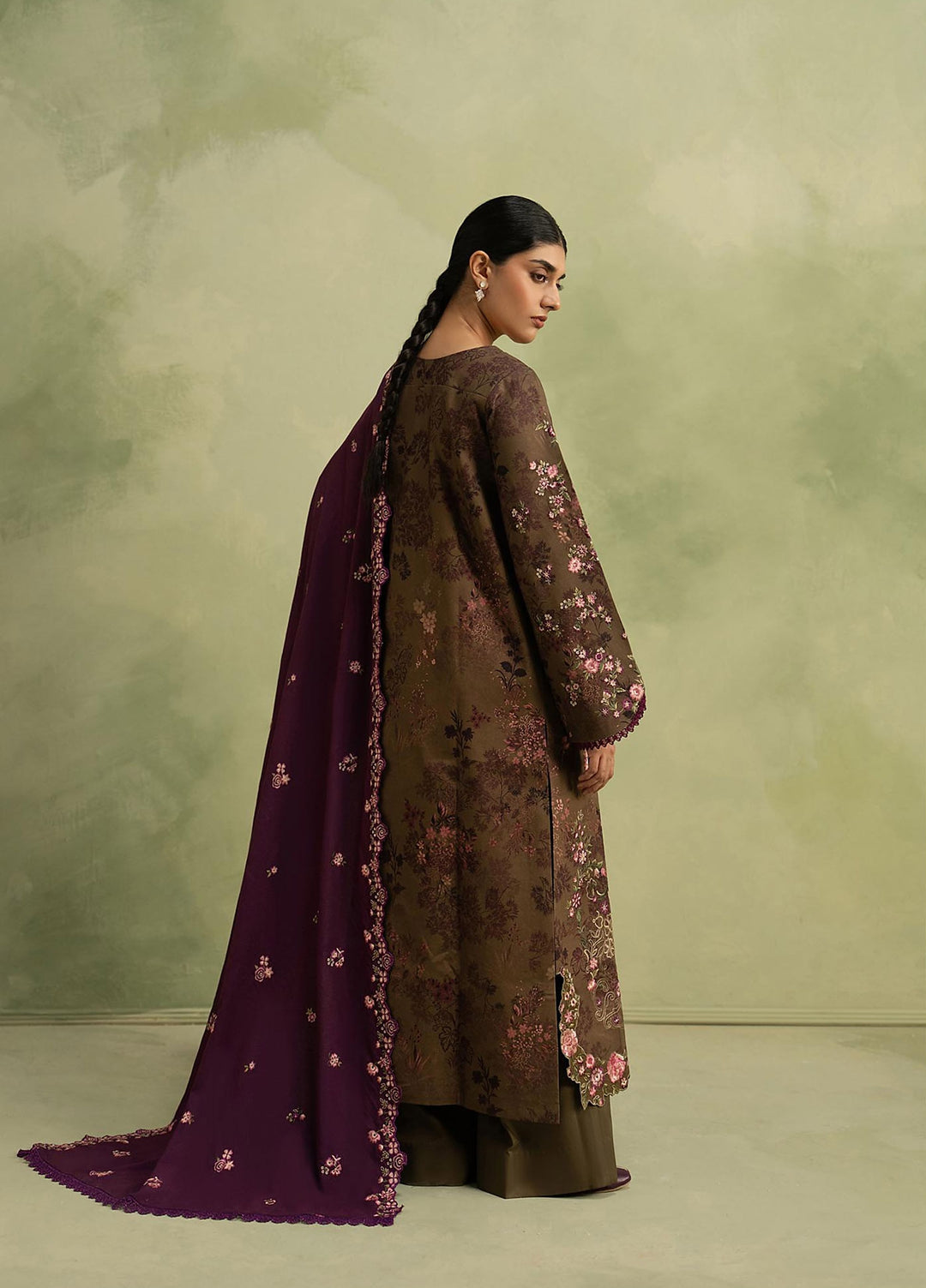 RajBari Exclusive Shawl Unstitched Embroidered Marina 3 Piece Suit RB26UES 13 - Winter Collection