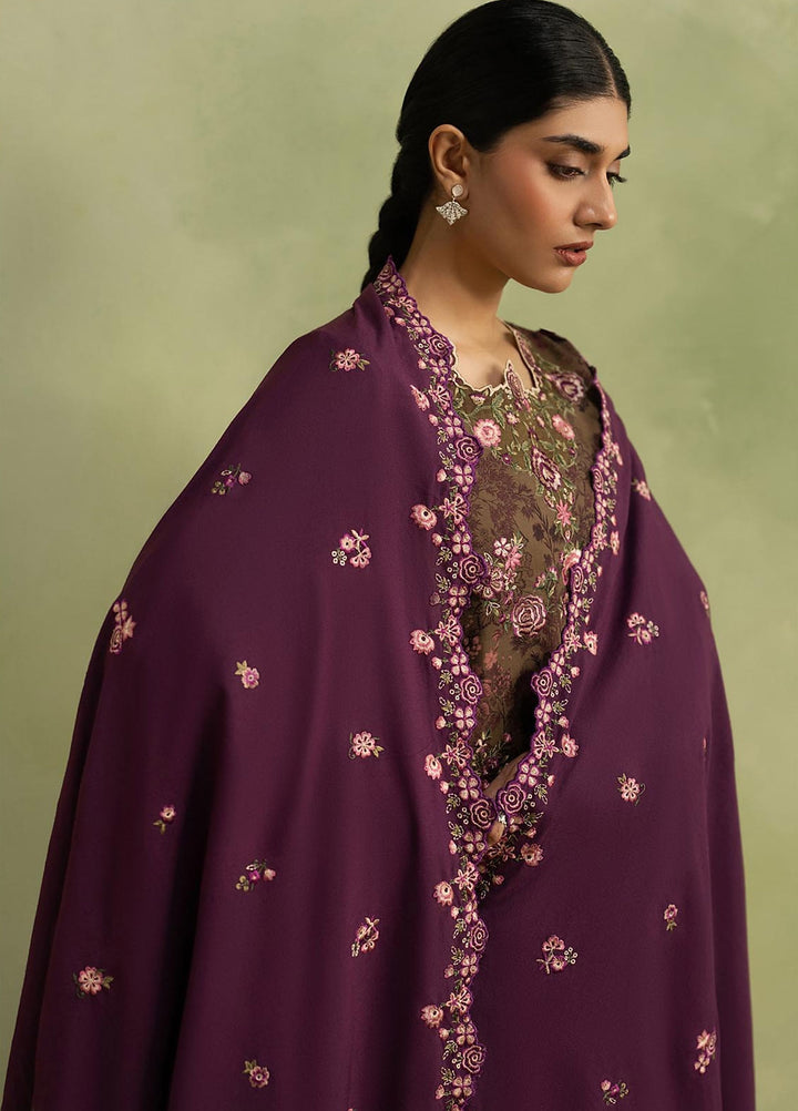 RajBari Exclusive Shawl Unstitched Embroidered Marina 3 Piece Suit RB26UES 13 - Winter Collection