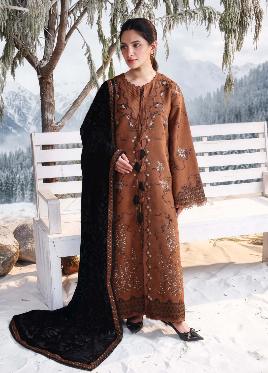 Carnation by Rang Rasiya Unstitched Embroidered Karandi 3 Piece Suit RR26UKW EMBER - Winter Collection