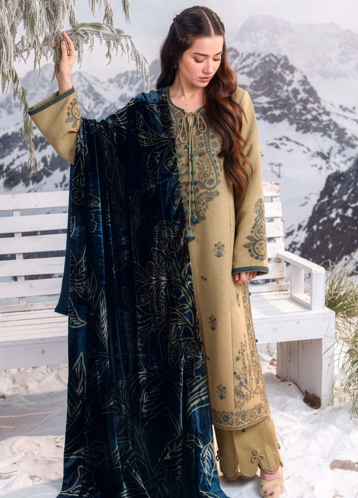 Carnation by Rang Rasiya Unstitched Embroidered Karandi 3 Piece Suit RR26UKW OLIVINE - Winter Collection