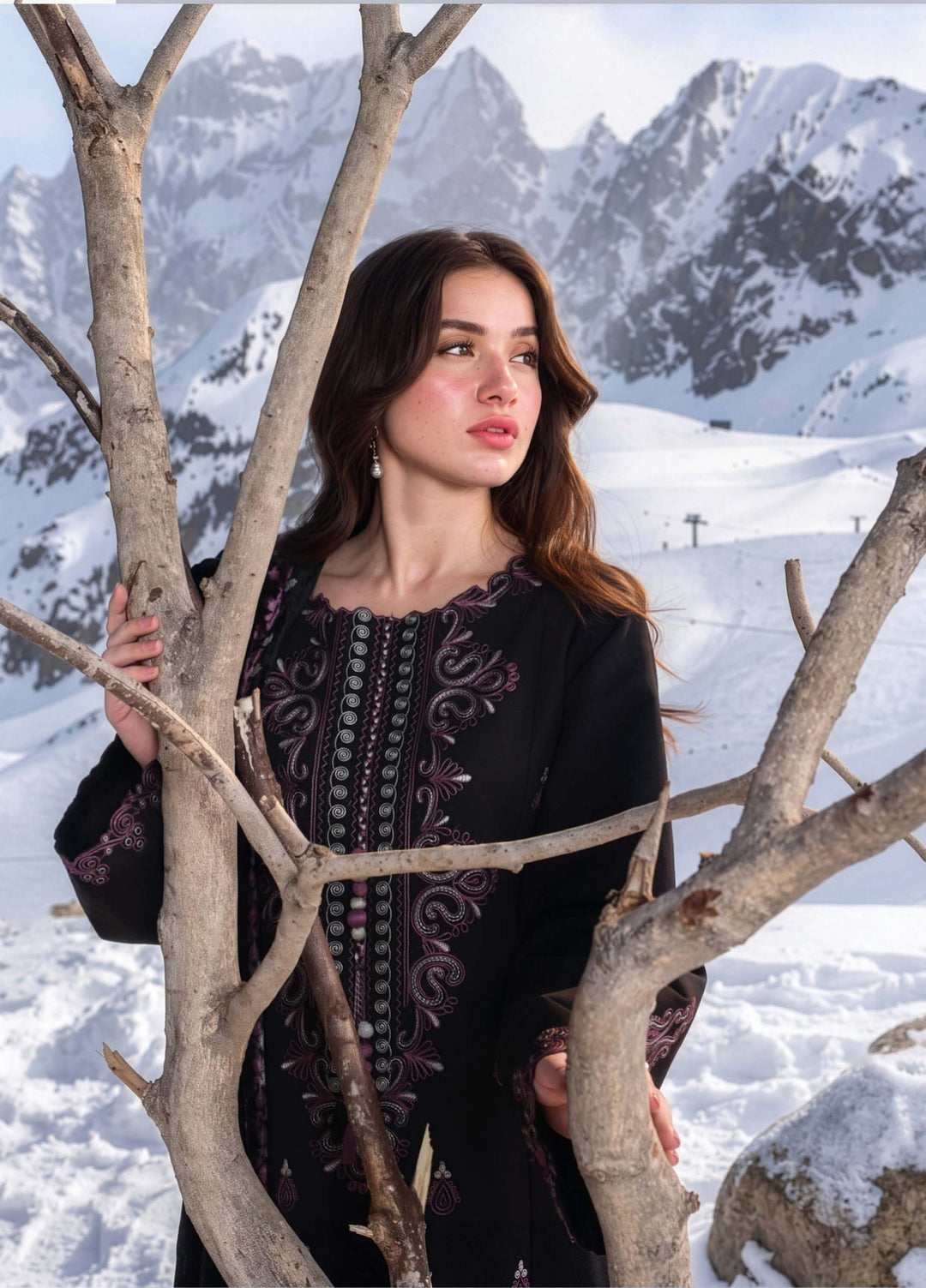 Carnation by Rang Rasiya Unstitched Embroidered Karandi 3 Piece Suit RR26UKW ONYX - Winter Collection