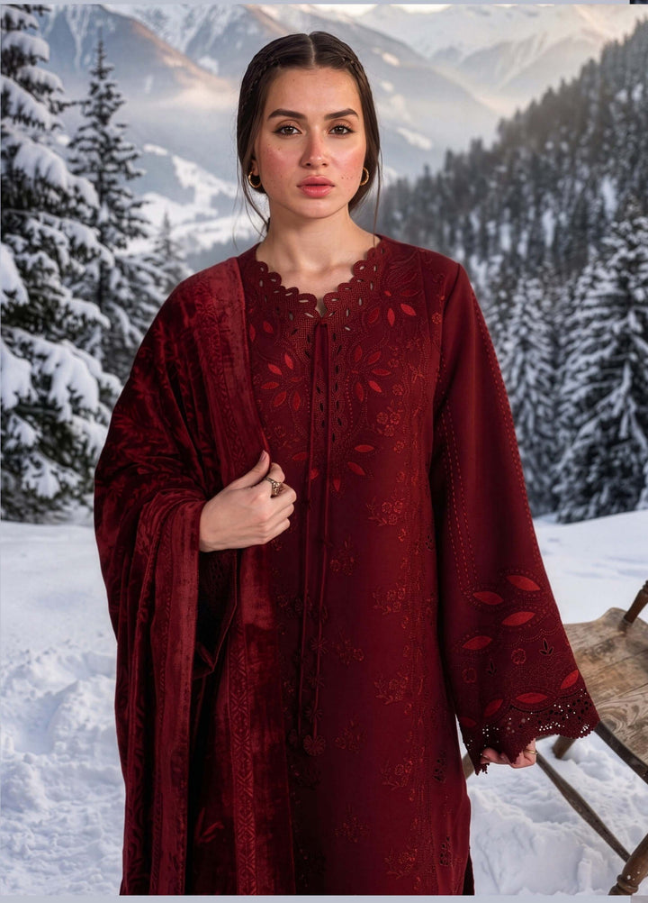 Carnation by Rang Rasiya Unstitched Embroidered Karandi 3 Piece Suit RR26UKW RUBY FROST - Winter Collection