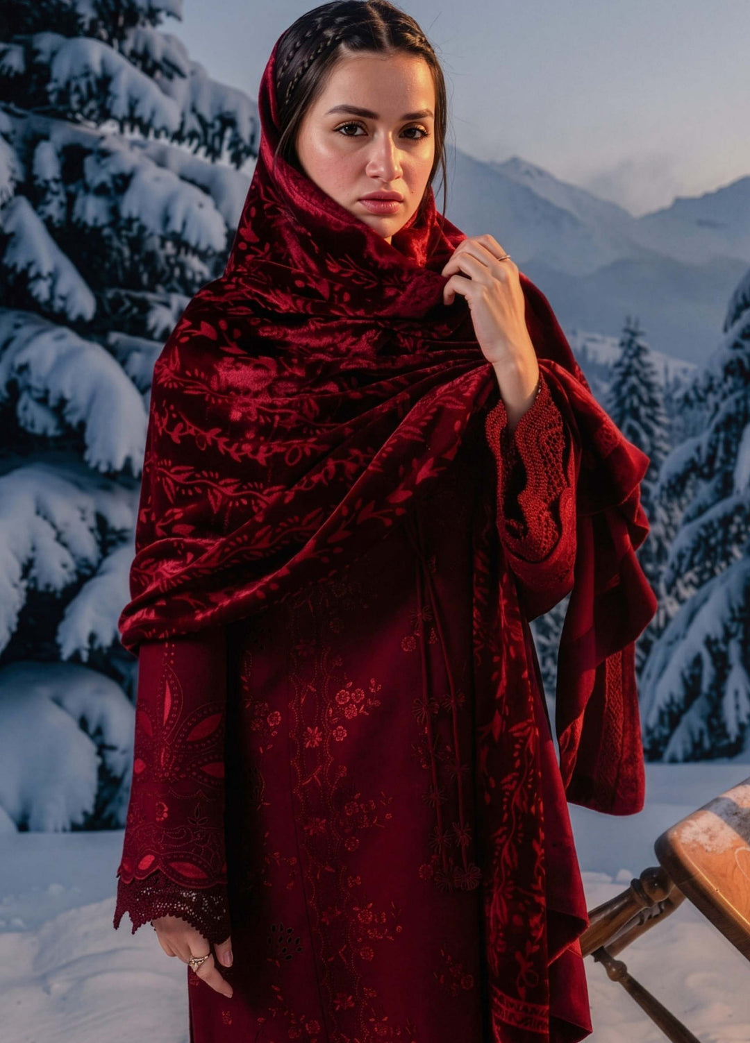 Carnation by Rang Rasiya Unstitched Embroidered Karandi 3 Piece Suit RR26UKW RUBY FROST - Winter Collection