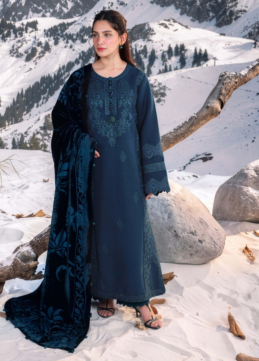 Carnation by Rang Rasiya Unstitched Embroidered Karandi 3 Piece Suit RR26UKW SEREIN - Winter Collection