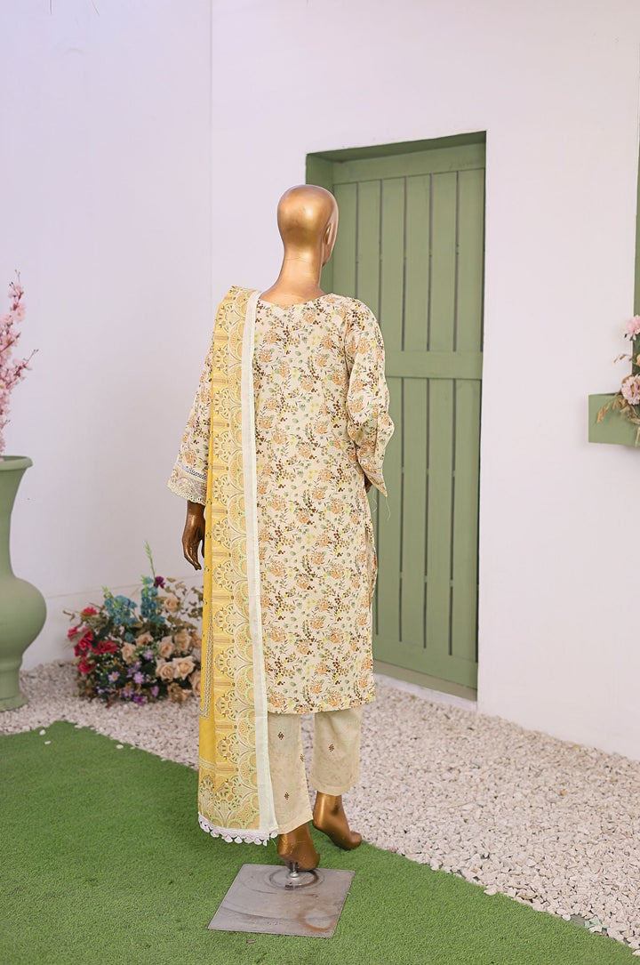 Me and Mummy by Suntex Fabrics RTW Embroidered Lawn 3 Piece Suit Cream-Women Casual Collection
