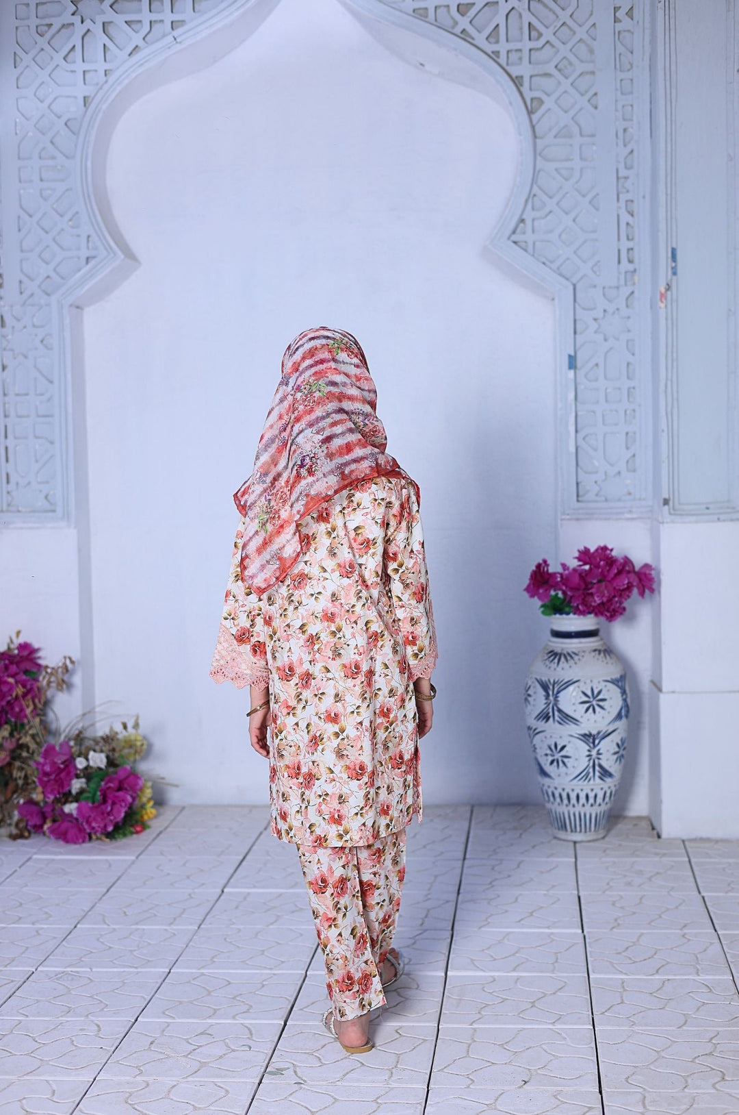 Me and Mummy by Suntex Fabrics RTW Embroidered Lawn 3 Piece Suit Off White-Girls Casual Collection