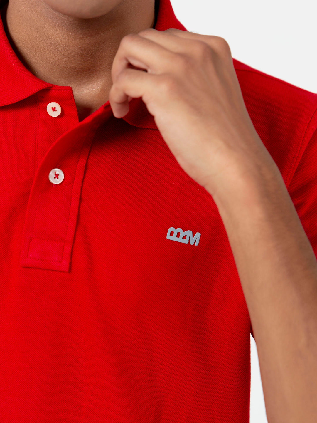 Brumano  Solids Cotton Polo Red Basic Pique Polo Shirt