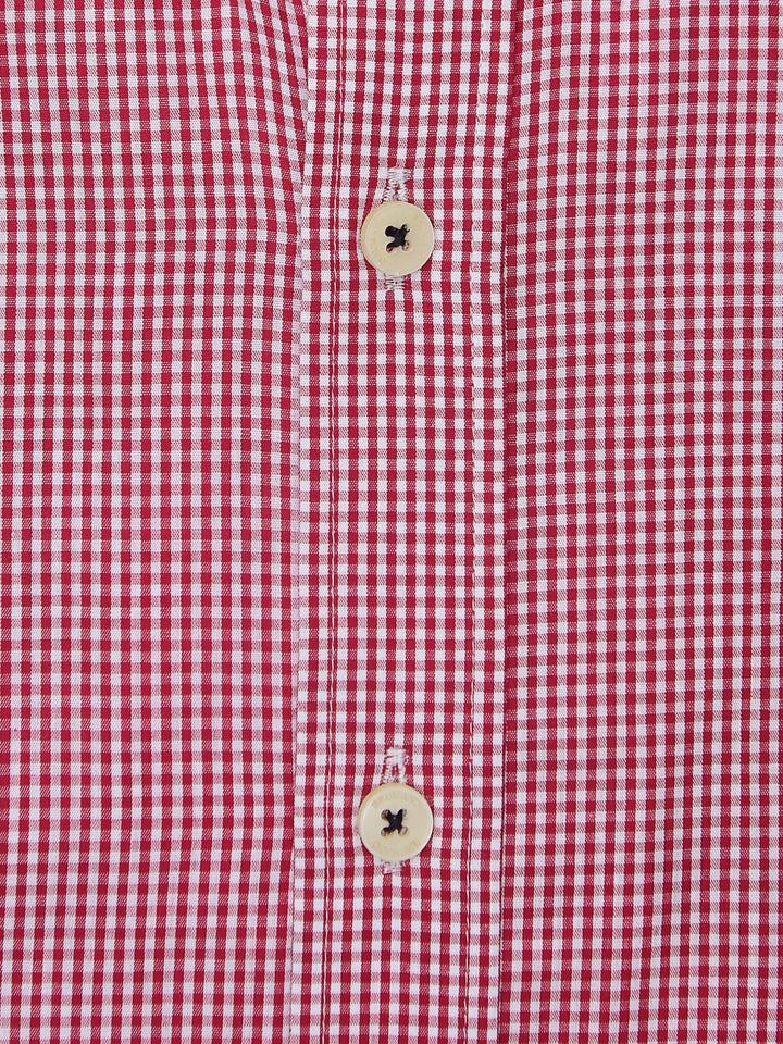 Brumano Ready To Wear Shirts Men 1 Piece Cotton Red Gingham Button Down Shirt 0-31-024-5089 - Summer Collection