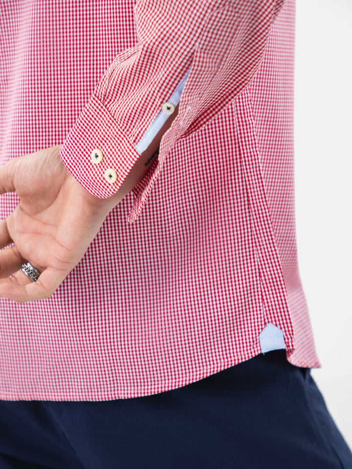 Red Gingham Button Down Shirt