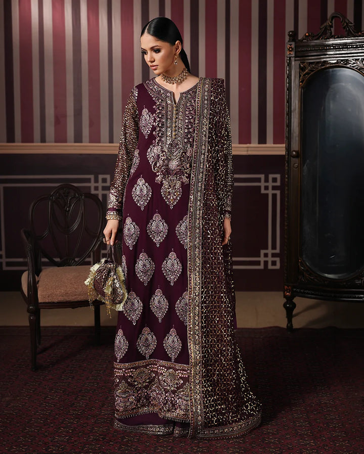 Royale Eternel by Roheenaz Unstitched Embroidered Chiffon 3 Piece Suit RN26URE Regal Charm RUNCH260106 - Wedding Collection