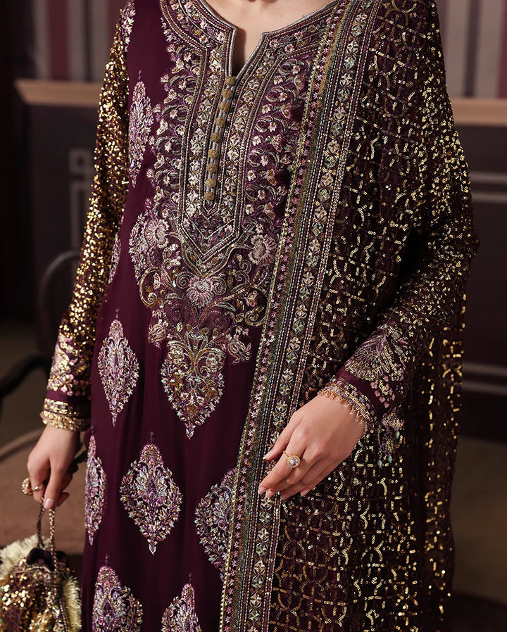 Royale Eternel by Roheenaz Unstitched Embroidered Chiffon 3 Piece Suit RN26URE Regal Charm RUNCH260106 - Wedding Collection