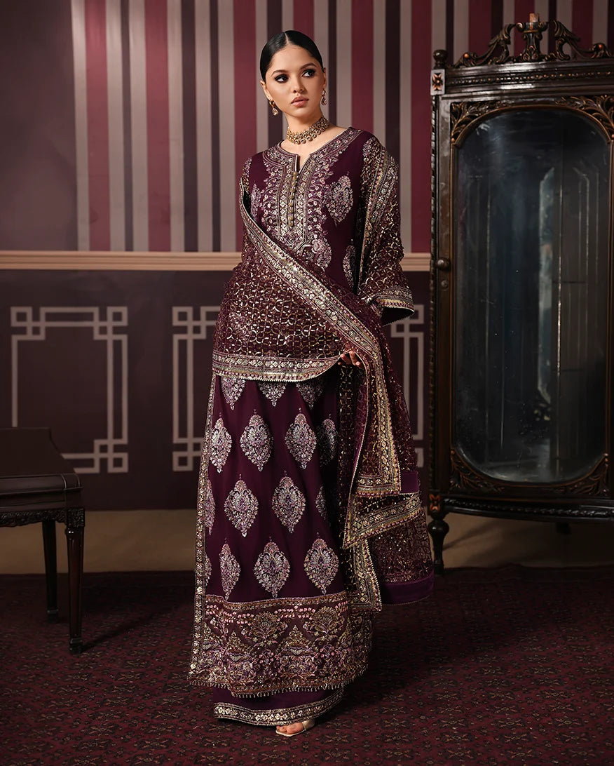 Royale Eternel by Roheenaz Unstitched Embroidered Chiffon 3 Piece Suit RN26URE Regal Charm RUNCH260106 - Wedding Collection