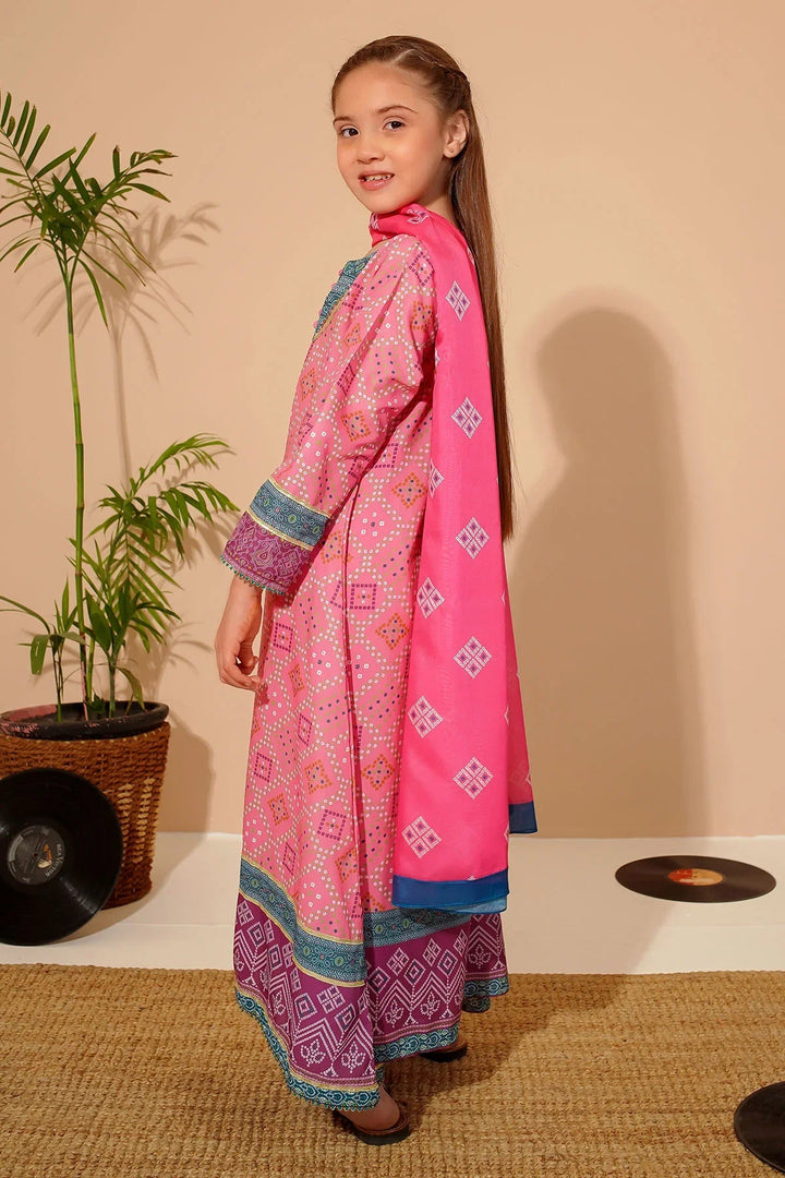 Ochre Girls Pret Printed Swiss Lawn 3 Piece Suit CORF-19 - Summer Collection