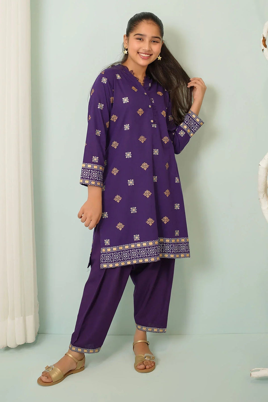 Ochre RTW Printed Girls 2 Piece Cotton  COR-90 - Summer Collection