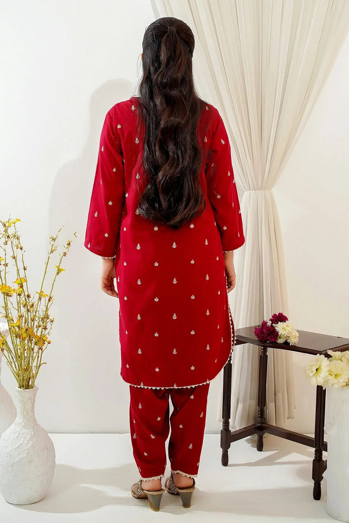 Ochre Girls Pret Embroidered Cotton 2 Piece Suit EMC-08 - Summer Collection