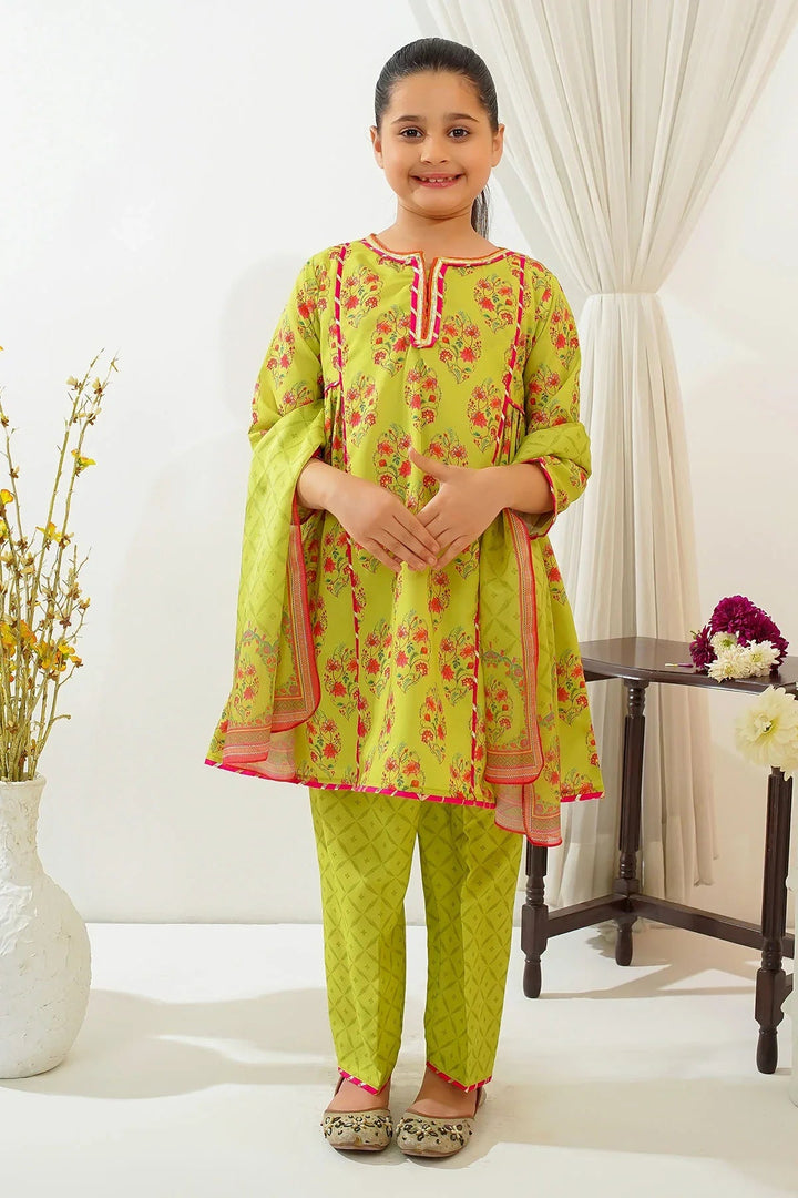 Ochre Girls Pret Printed Swiss Lawn 3 Piece Suit INDP-37 - Summer Collection